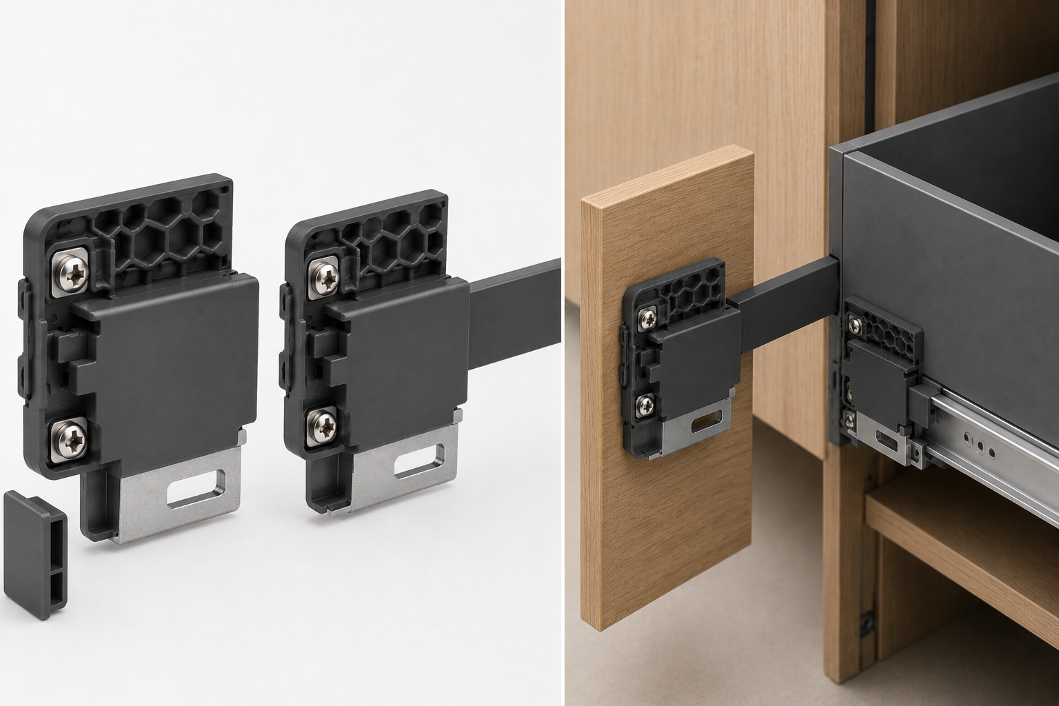 Vora High Inner Drawer Front Connectors With Square Bar 182