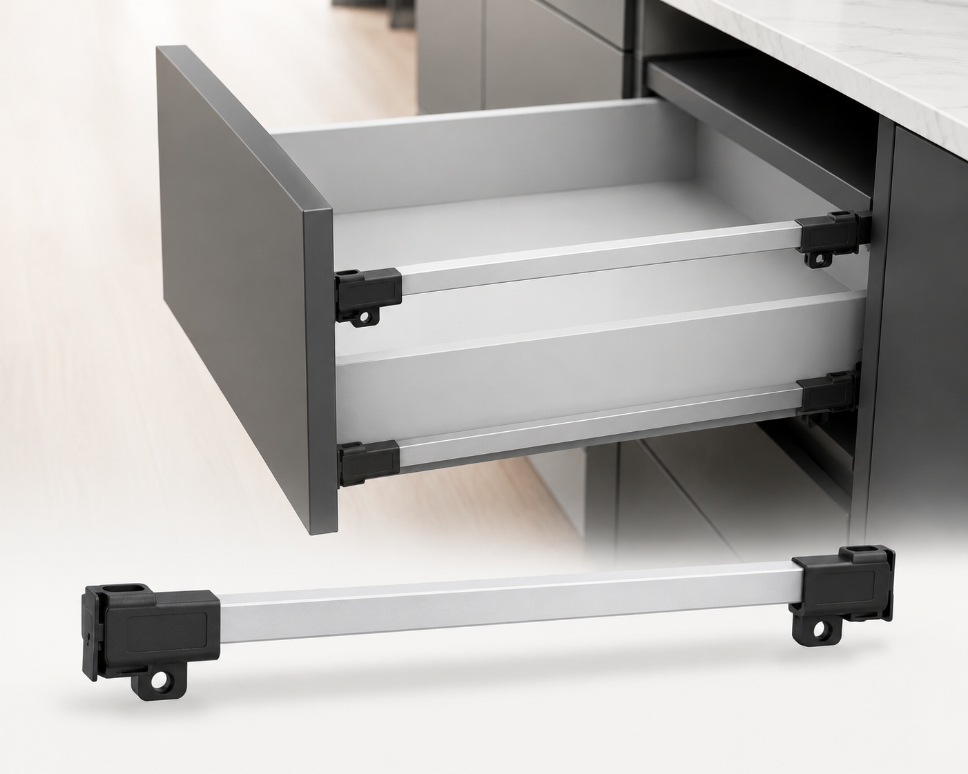 Vora High Inner Drawer Connectors / Square Bar