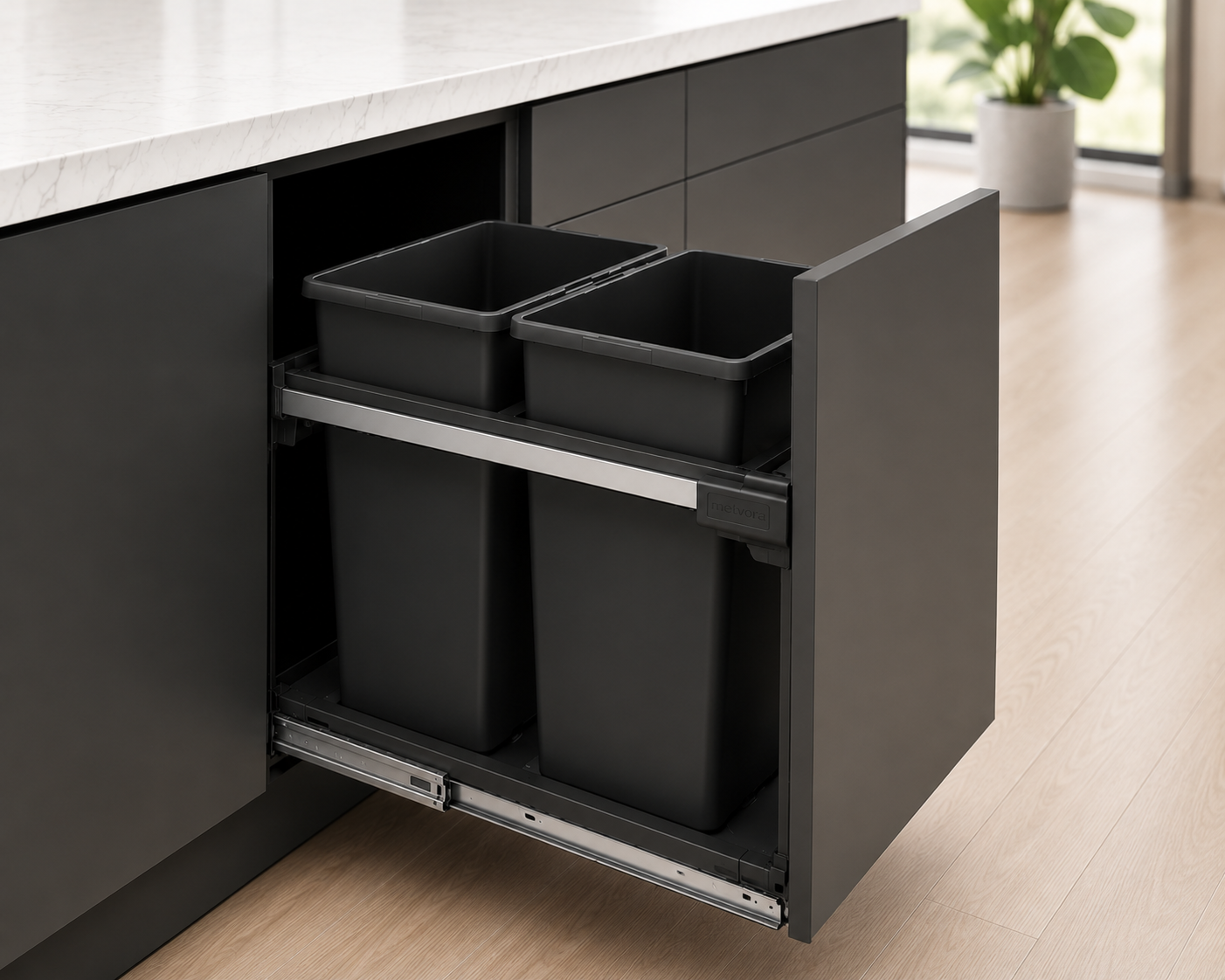 Vora Double Pull-Out Waste Bin System